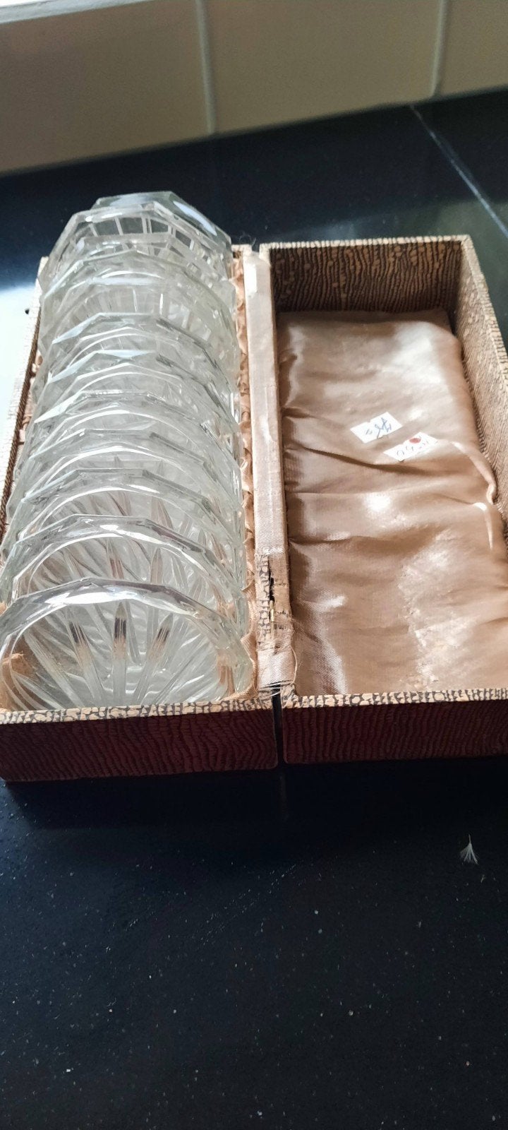 Vintage Glazen Onderzetters in Doos - Set van 12, Ophalen of Verzenden