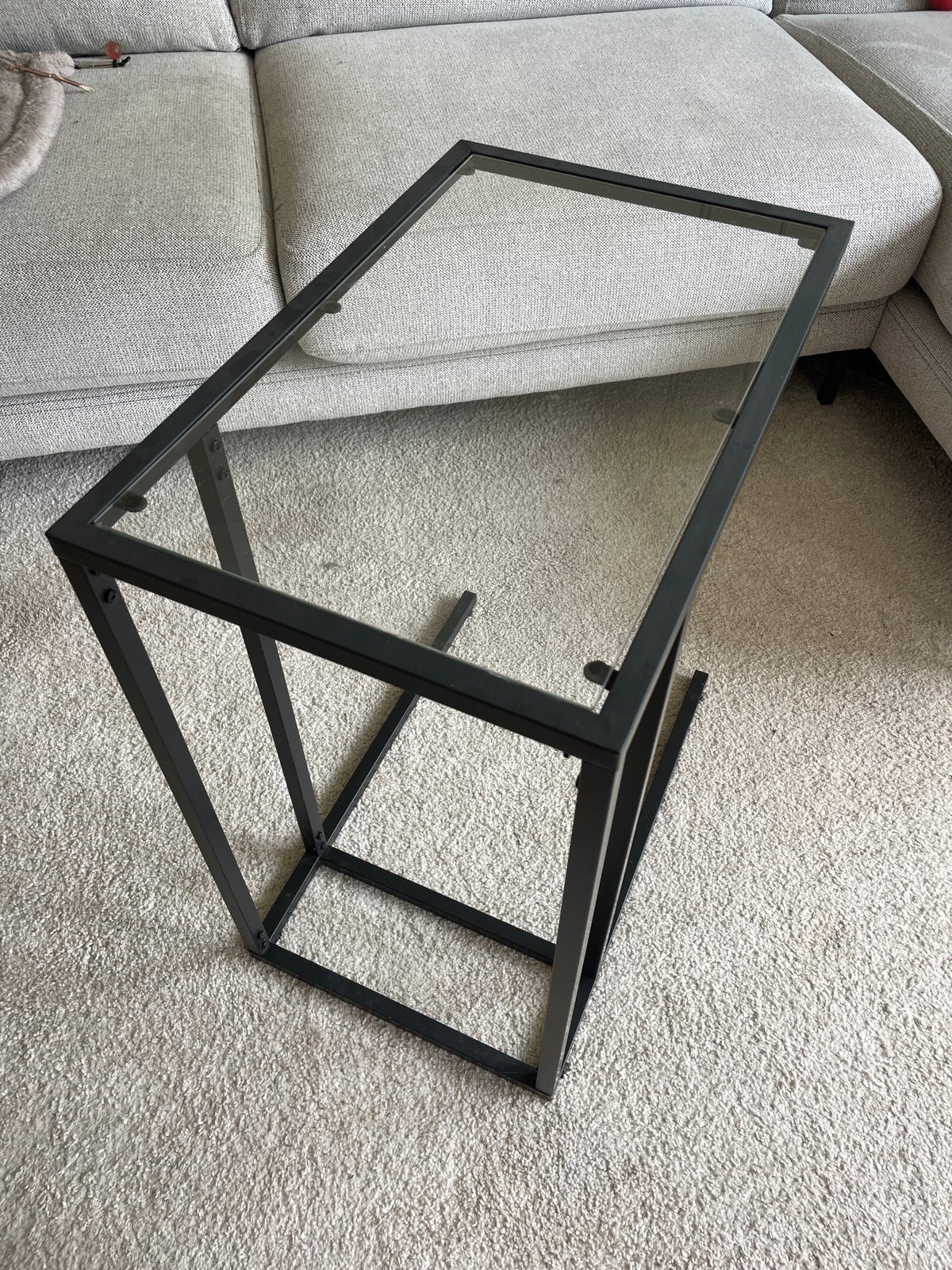 Ikea Vittsjö laptoptafel - zwart/glas, Ophalen, 50 – 75, Gebruikt, 50 tot 100 cm