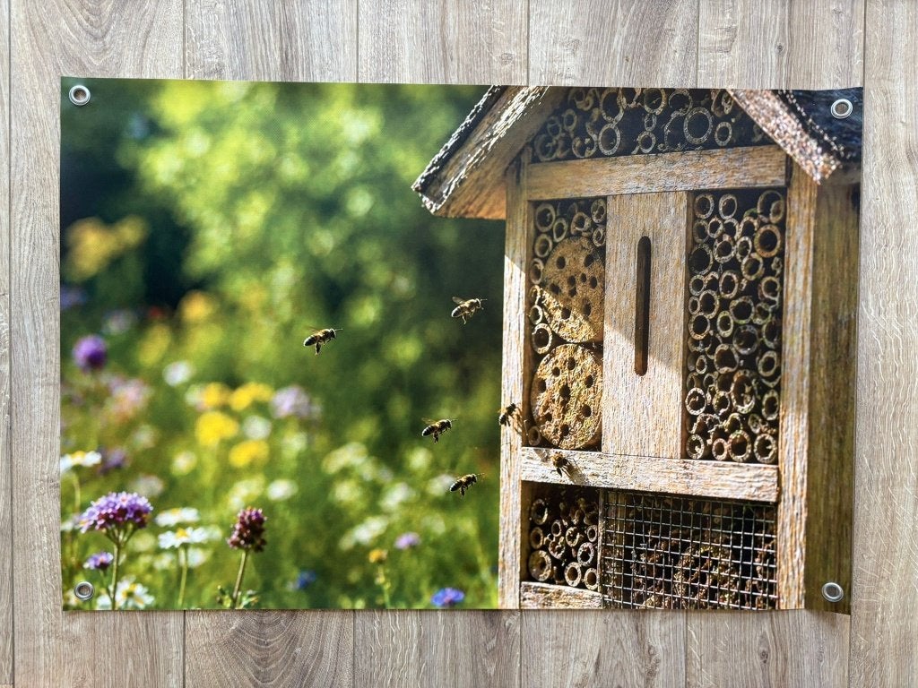Tuinposter Insectenhotel - 90 x 60cm, Verzenden, Nieuw