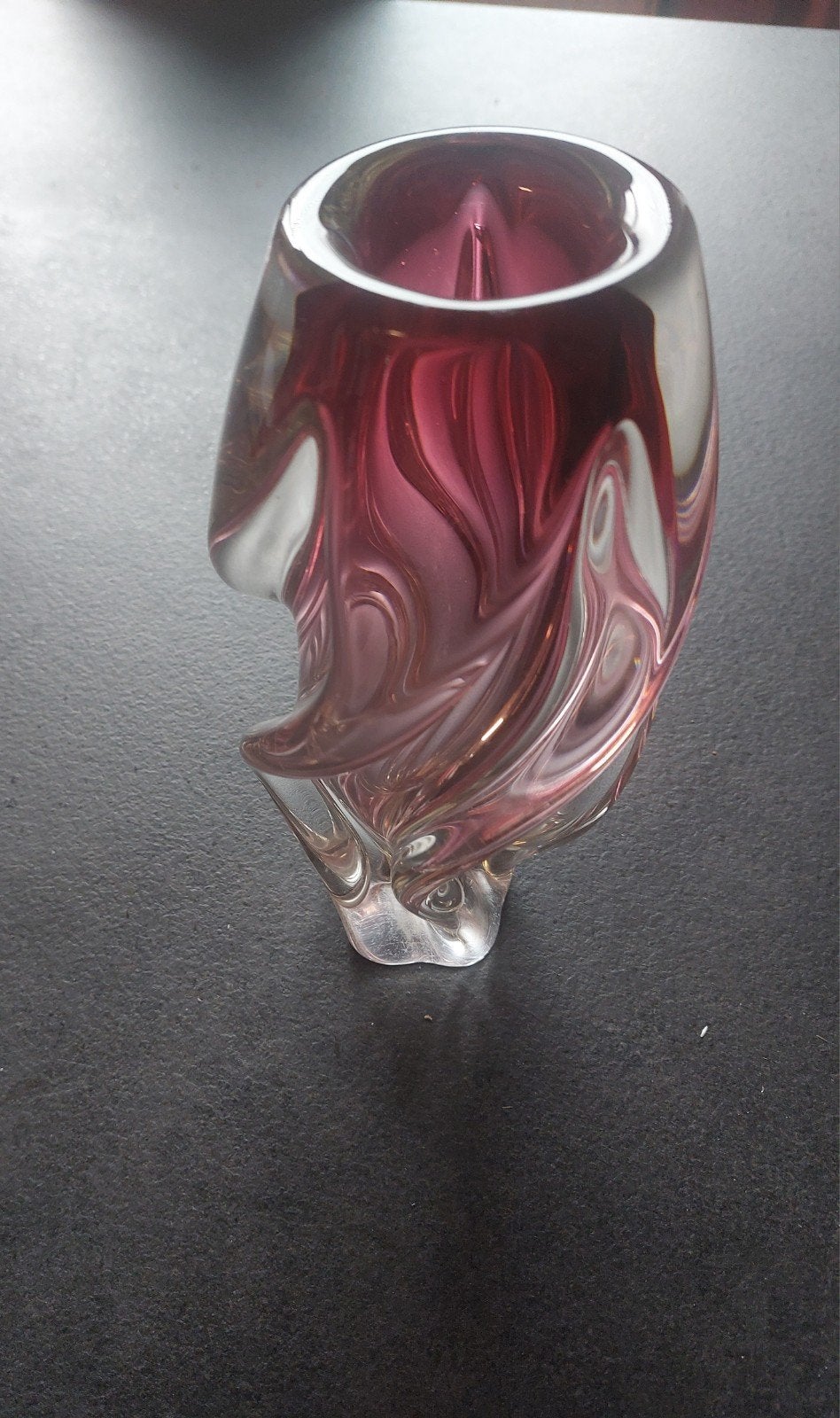 Prachtige Murano stijl vaas, rood/wit glas, Ophalen of Verzenden