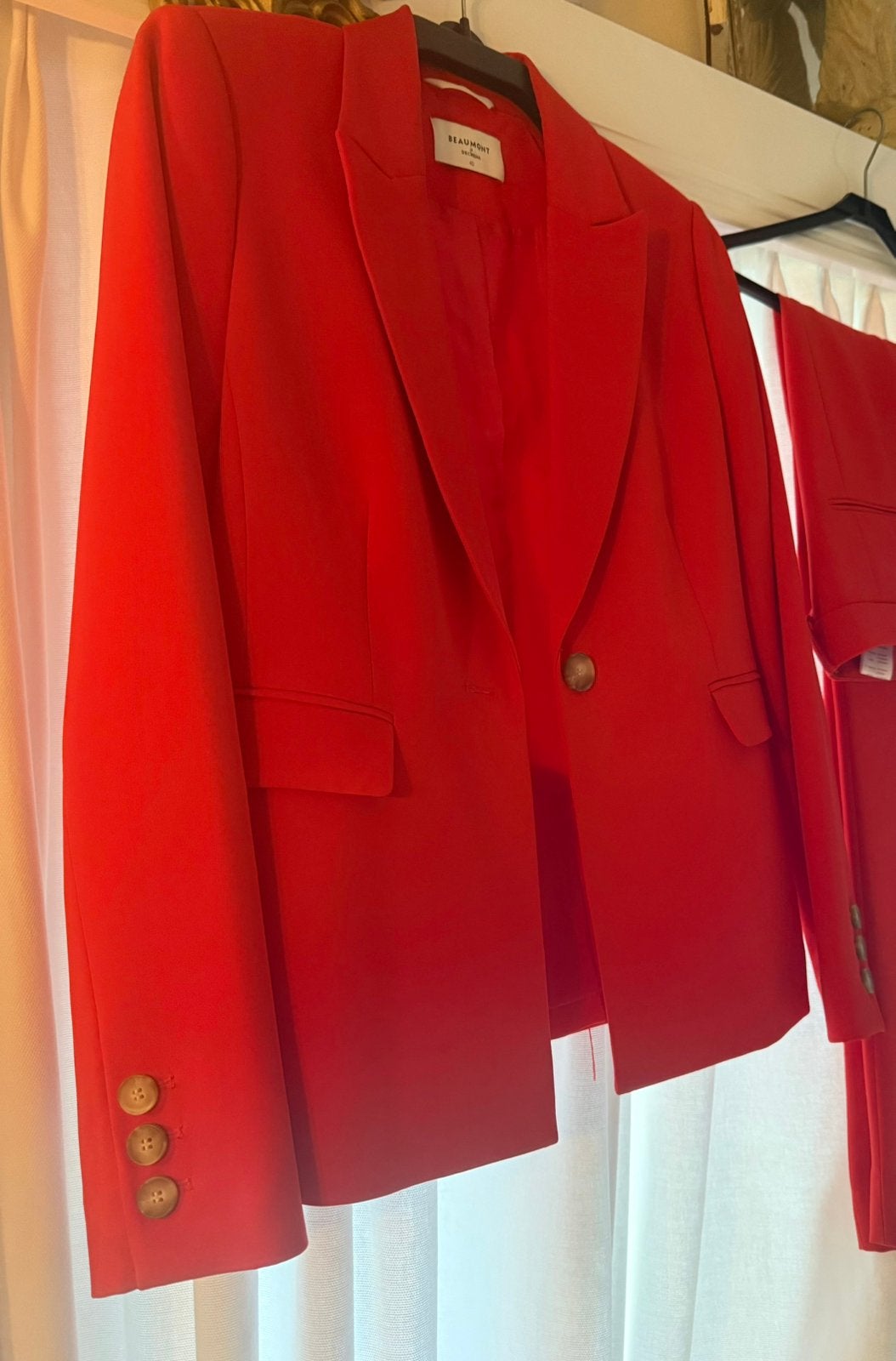 Geweldig mooie Beaumont blazer super kleur rood 🤩 Maat 40, Ophalen of Verzenden, Zo goed als nieuw, Maat 38/40 (M), Rood