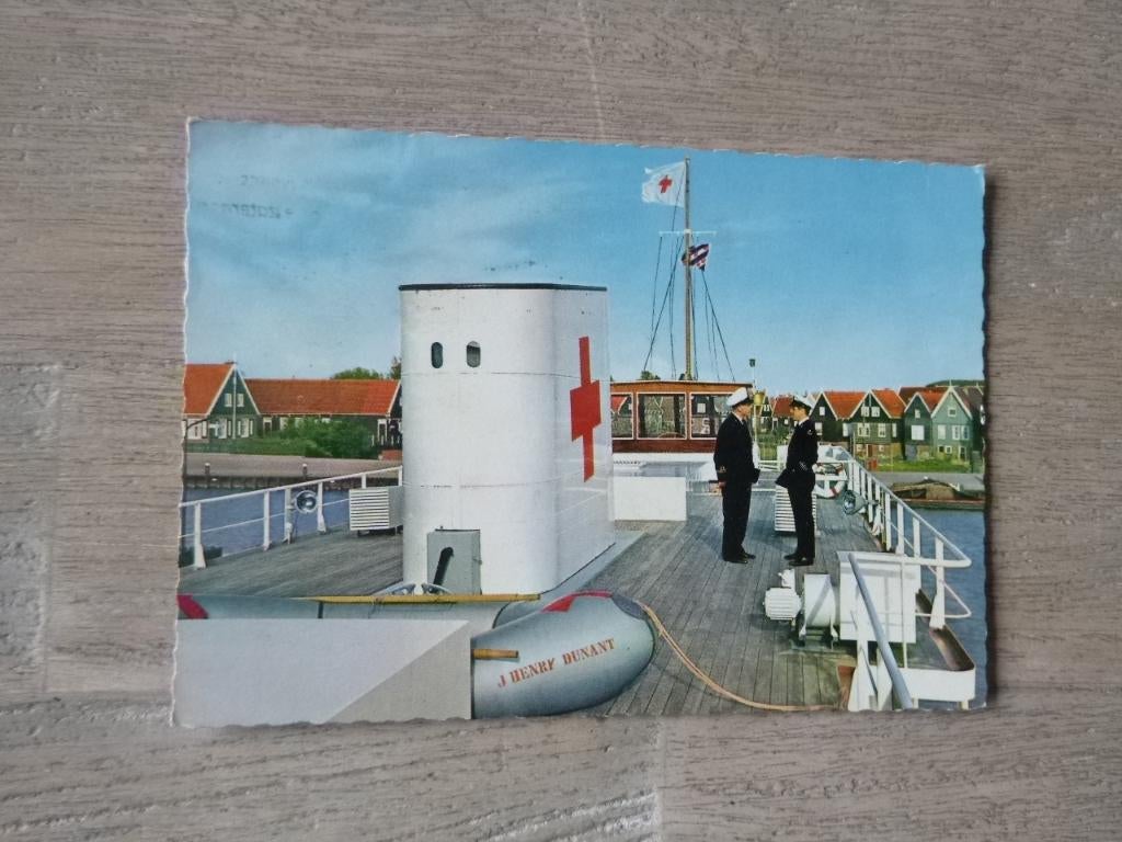 Marken rode kruis hosp.schip J. Henry Dunant  gezicht op dek, Verzenden, 1960 tot 1980, Gelopen, Noord-Holland