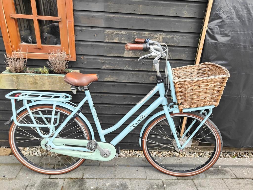 Gazelle Miss Grace Damesfiets - mintgroen met mand, Fietsen en Brommers, Fietsen | Dames | Damesfietsen, Ophalen, Gebruikt, Velgrem