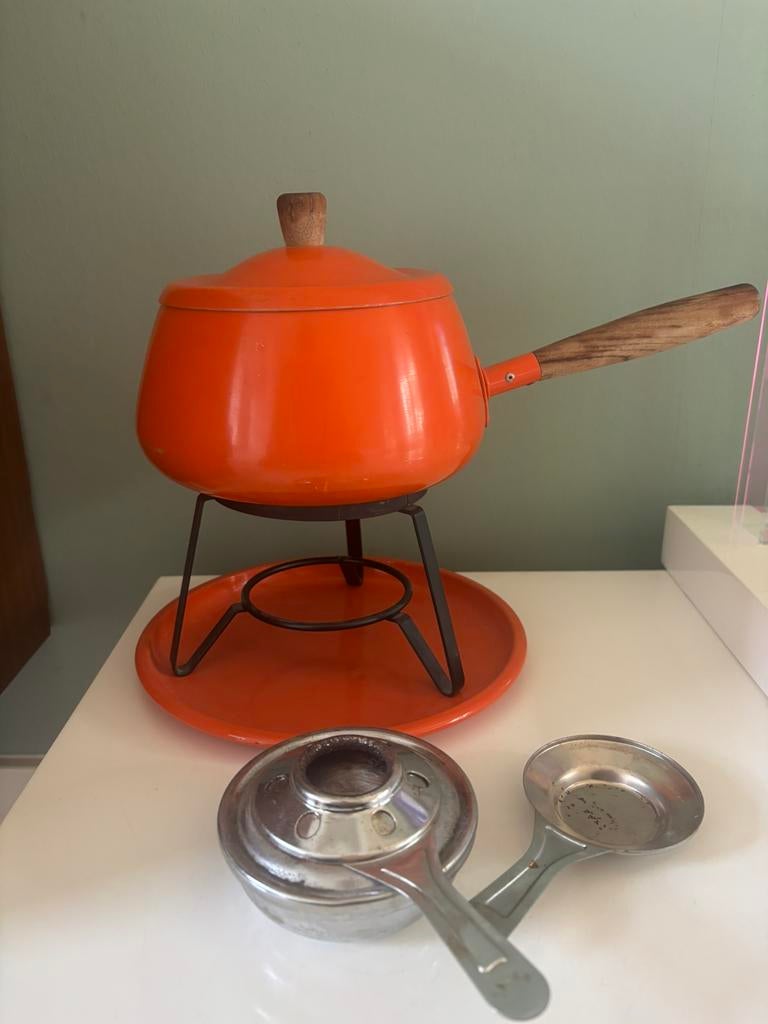 Vintage fondue set oranje, Ophalen of Verzenden, Huis en Inrichting