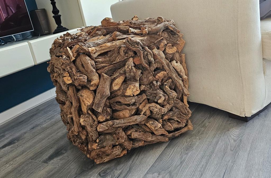 Unieke houten kubus, Ophalen, Hout, Bruin, Landelijk