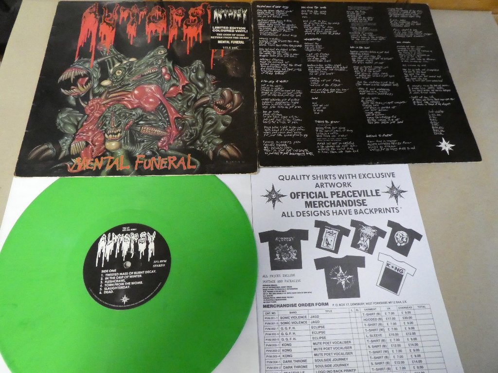 Autopsy  – Mental Funeral (groen) 1991, LP, Gebruikt, Verzenden, 12 inch