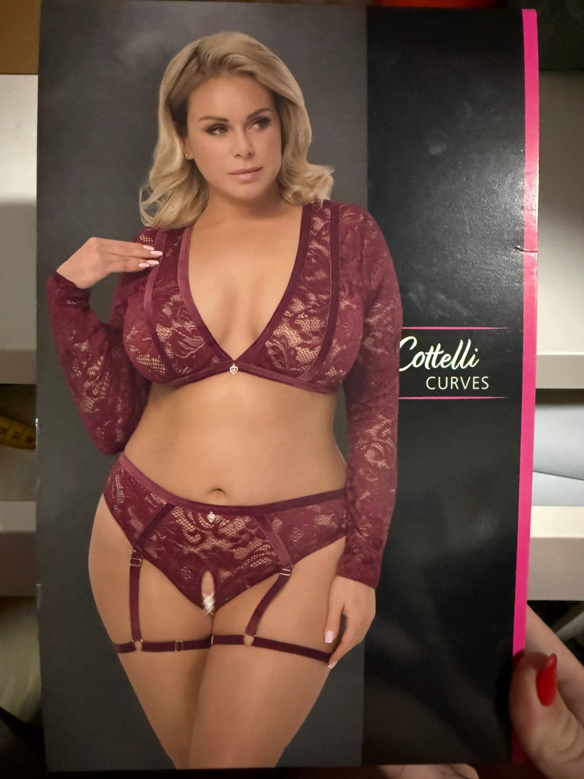 Prachtige lingerie set Cotteli Curves | nieuw | kant XL, Ophalen of Verzenden, Nieuw, Rood, Lingerie of Zwemkleding