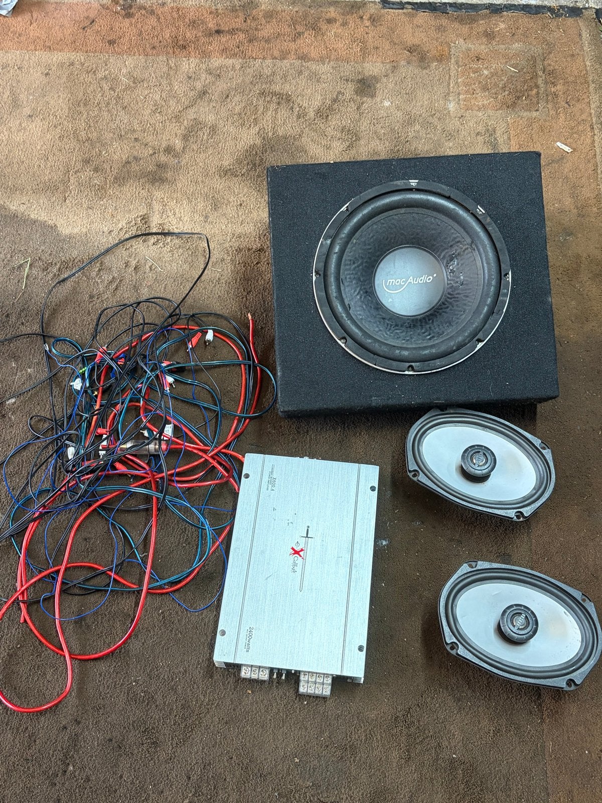 Audio Set: Subwoofer, Versterker, Speakers,kabels,control, Ophalen of Verzenden, Gebruikt