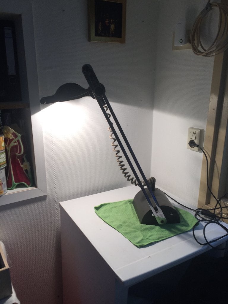 Vintage bureaulamp met zware voet, Ophalen of Verzenden
