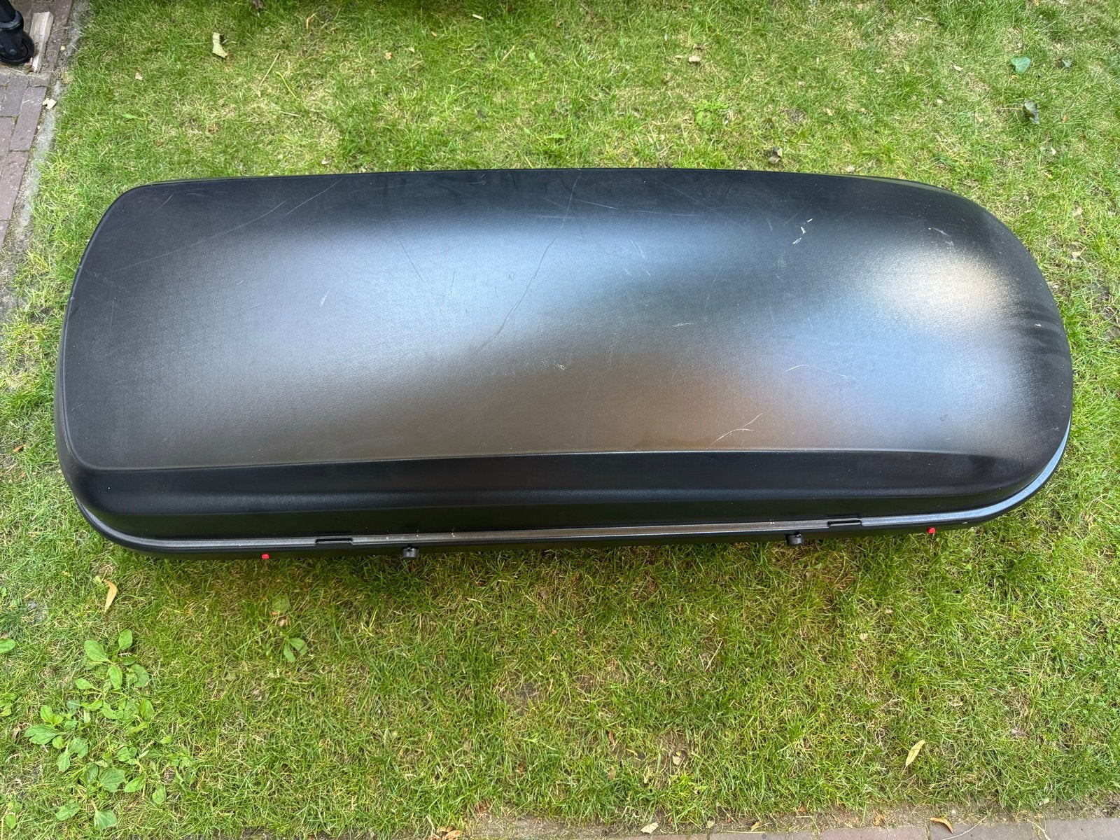 Dakkoffer 340 liter met Skoda dakdragers, Ophalen, Gebruikt