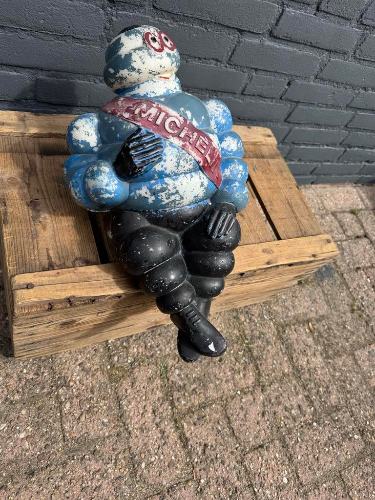 Vintage Michelin Bibendum Beeld - Decoratief en Uniek, Gebruikt, Gebruiksvoorwerp, ., Ophalen of Verzenden