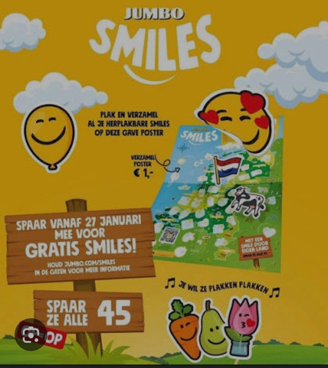 gezocht de poster van jumbo van smiles, Verzenden, Plaatje