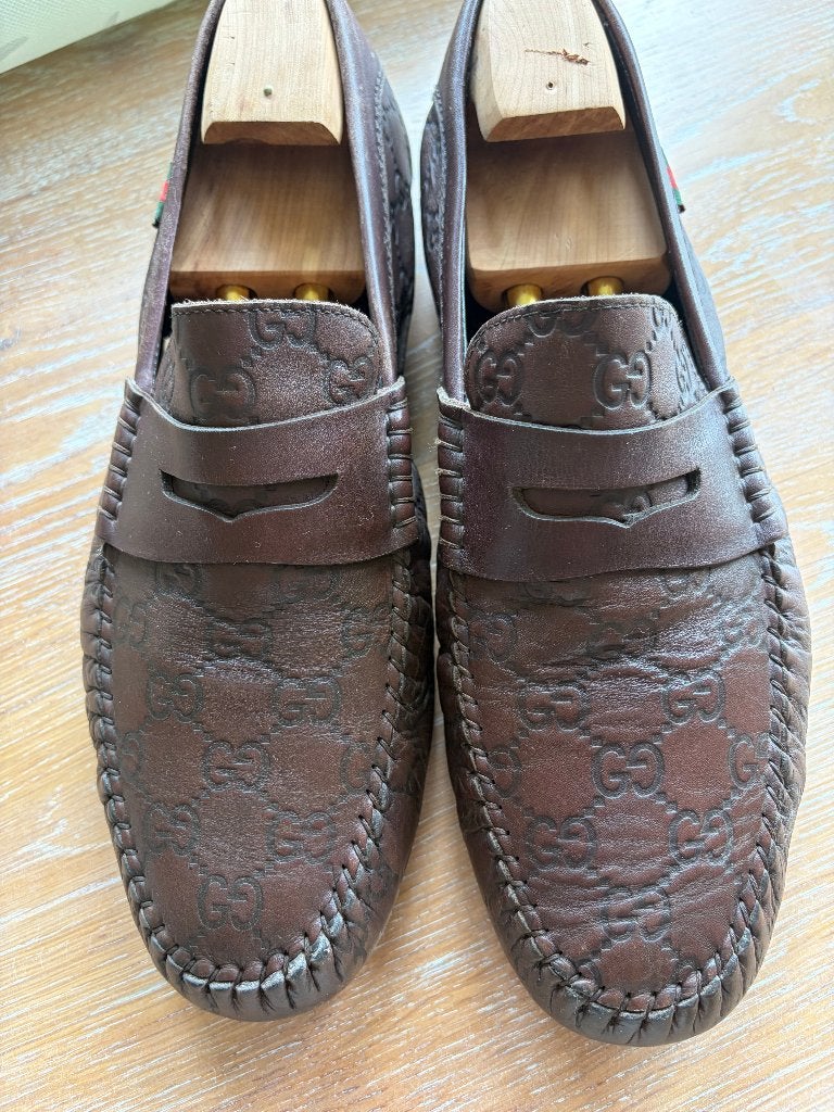 Gucci heren schoenen, Bruin, Ophalen of Verzenden, Espadrilles of Moccasins, Gedragen