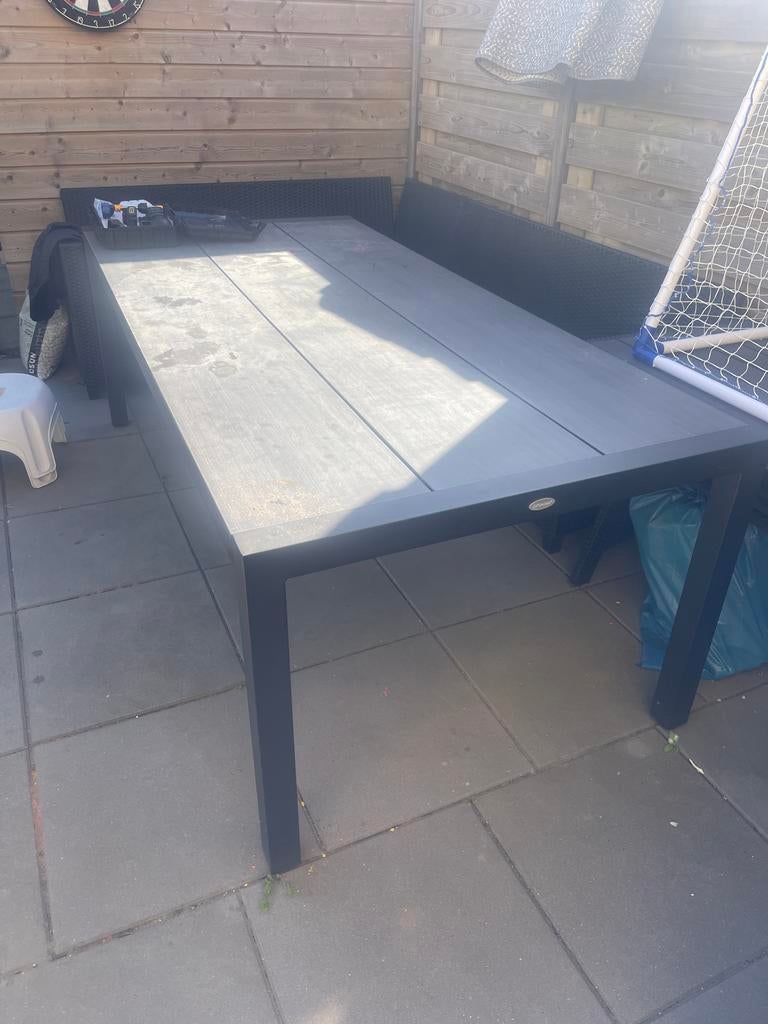 Grote tuintafel 2,15x1.00 m, Tuin en Terras, Tuintafels, Ophalen of Verzenden, Zo goed als nieuw, Rechthoekig, Aluminium