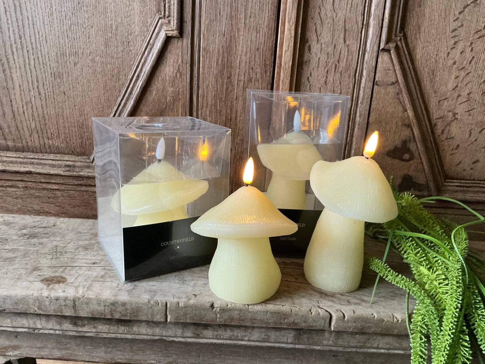 AANBIEDING set Countryfield led kaarsen creme paddestoelen, Ophalen of Verzenden, Nieuw