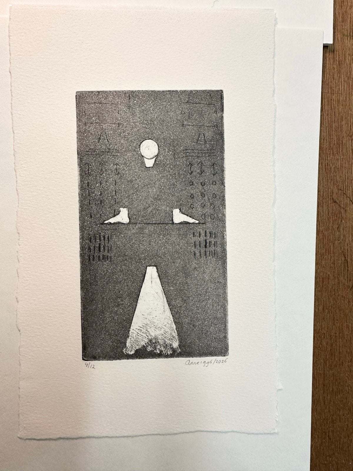 Abstracte Ets - Gesigneerd en Genummerd, Ophalen of Verzenden, Ets, Genummerd, 1950 - 1999