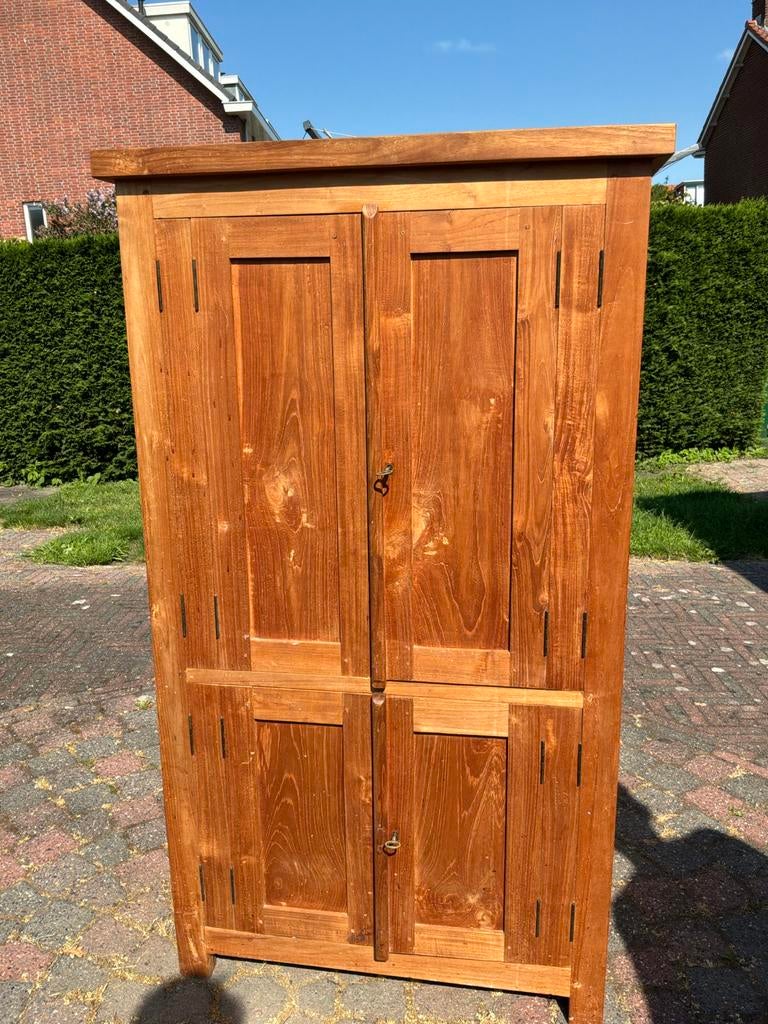 Teakhouten kast: computerkast en opbergruimte (150x85x62 cm), Ophalen, Gebruikt, 70 tot 120 cm, 40 tot 80 cm