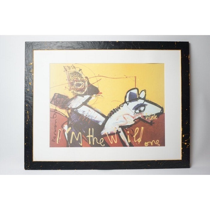 # Herman brood I'm the wild one, print art, Ophalen, Gebruikt, A1 t/m A3, Overige onderwerpen