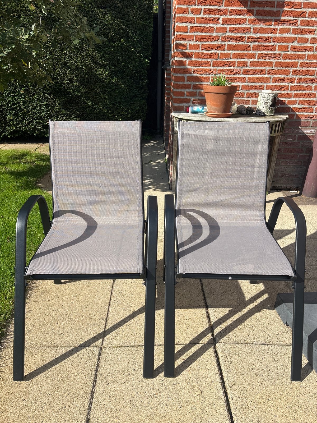 2 comfortabele tuinstoelen NIEUW!, Ophalen, Nieuw, Metaal
