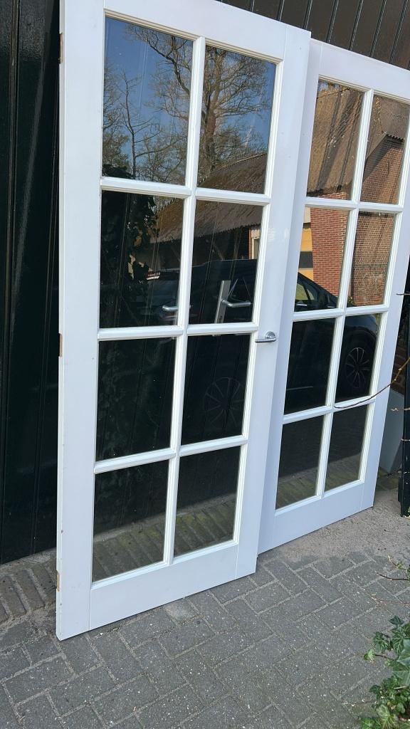 Dubbele deuren Meranti, Ophalen, Gebruikt, 80 tot 100 cm, Binnendeur