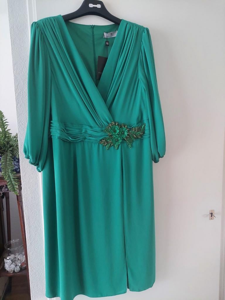Gelegenheidsjurk, niet gedragen, kleur groen, Ophalen, Overige typen, Maat 46/48 (XL) of groter, Nieuw