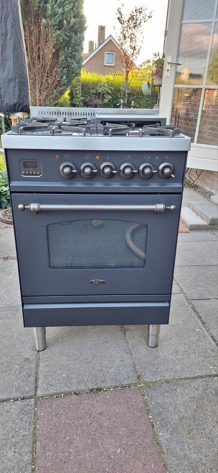 Boretti Gasfornuis met Oven - Vrijstaand, Witgoed en Apparatuur, Fornuizen, Ophalen, 60 cm of meer, 4 kookzones, Zo goed als nieuw