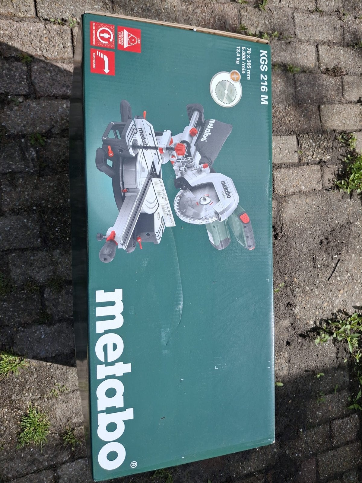 Metabo KGS 216 M Afkortzaag - Nieuw in doos, Doe-het-zelf en Verbouw, Gereedschap | Zaagmachines, Nieuw, Afkortzaag, 1200 watt of meer