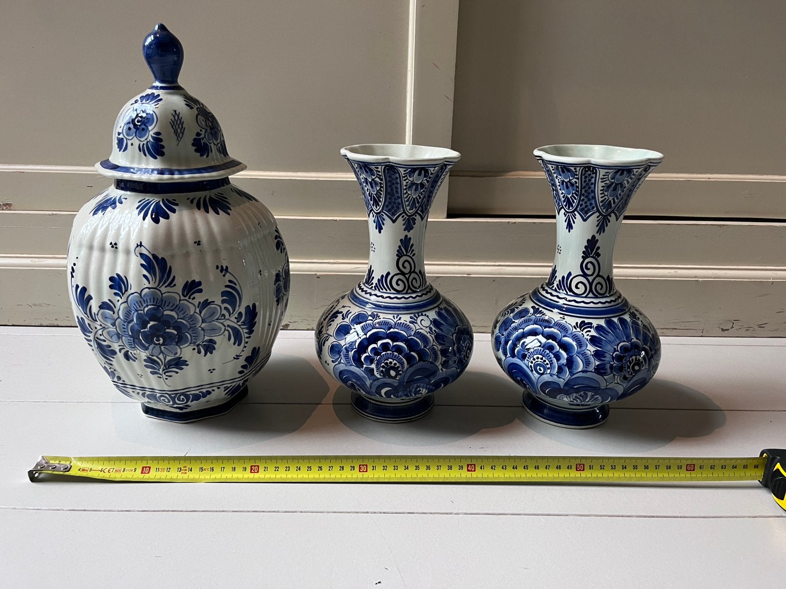 3 Handgeschilderde Delftse keramiekstukken, Ophalen