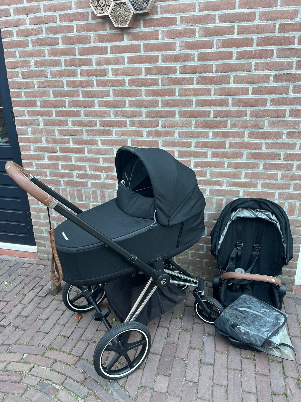 Cybex kinderwagen met reiswieg zwart zgan, Ophalen, Zo goed als nieuw, Overige merken, Met reiswieg