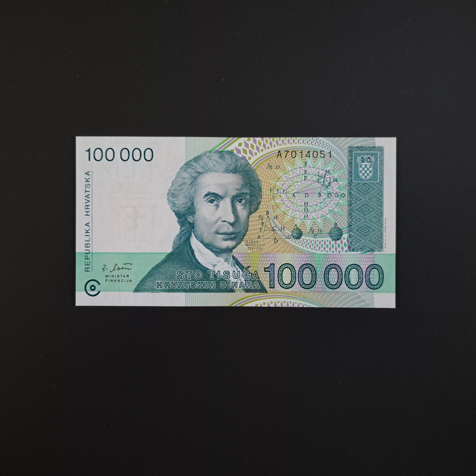 100000 dinar Kroatië #052, Postzegels en Munten, Bankbiljetten | Europa | Niet-Eurobiljetten, Verzenden, Overige landen, Los biljet