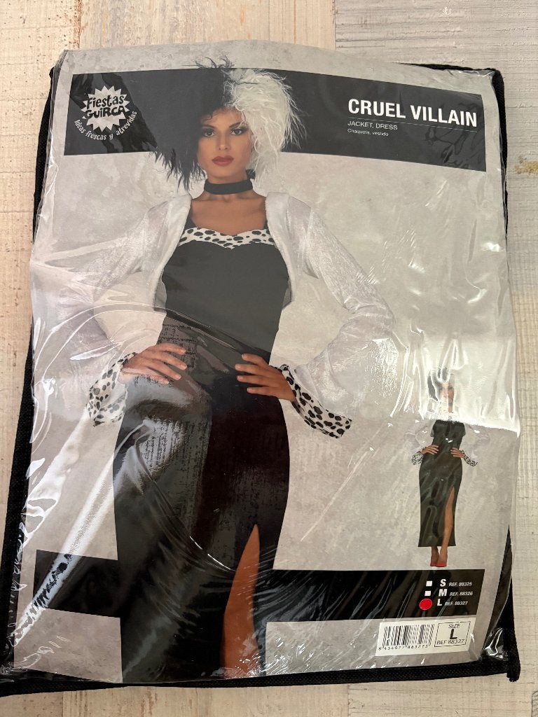 Kleding Cruella de Ville, Maat 38/40 (M), Carnaval, Ophalen of Verzenden, Zo goed als nieuw