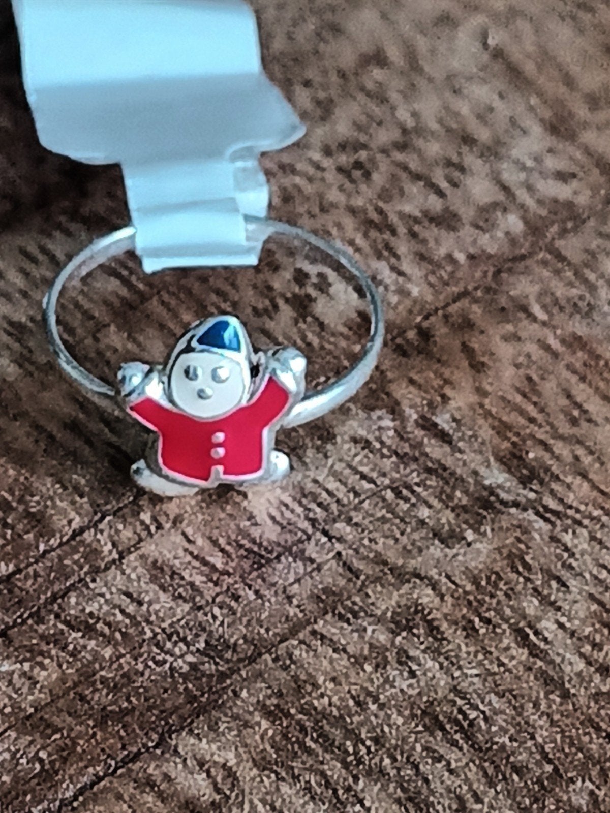 Zilveren ring met kabouter figuur, maat 14.5, Ophalen of Verzenden, Dame, Zilver, Zilver