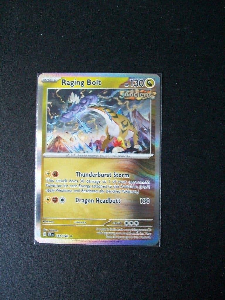 4115. Nieuwe Pokemon Kaart holofoil RAGINGG BOLT   (111/142), Verzenden, Nieuw, Losse kaart, Foil