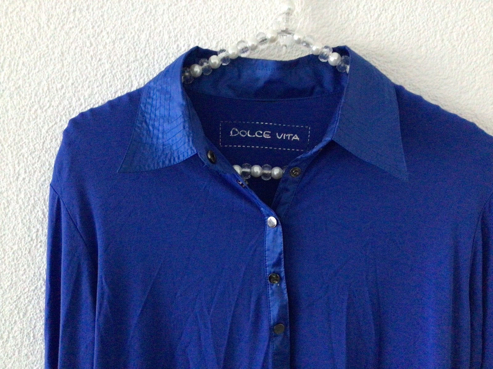 Dolce Vita blauwe polo lange mouwen - maat 40, Maat 38/40 (M), Blauw, Ophalen of Verzenden, Zo goed als nieuw