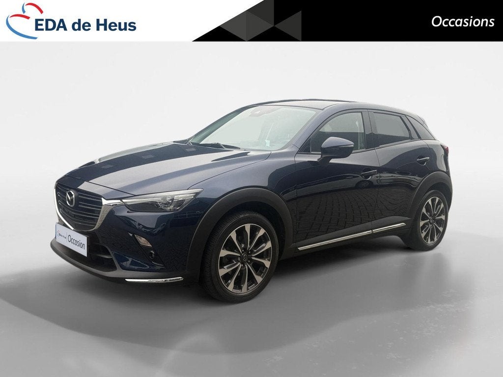 Mazda CX-3 2.0 SkyActiv-G 121 Luxury | Camera | Apple Carpla, Auto's, 4 cilinders, Blauw, Leder en Stof, Origineel Nederlands