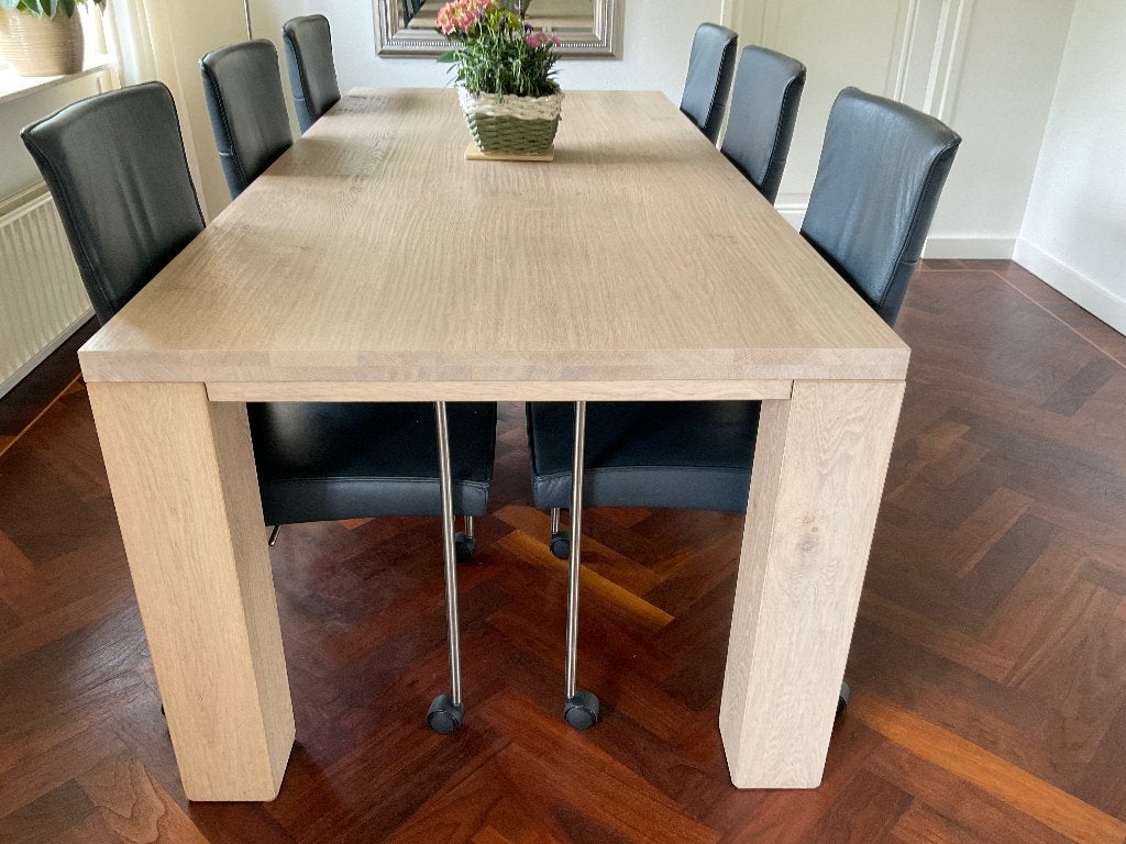 Eettafel, Huis en Inrichting, Tafels | Eettafels, Ophalen, 100 tot 150 cm, Eikenhout, 200 cm of meer
