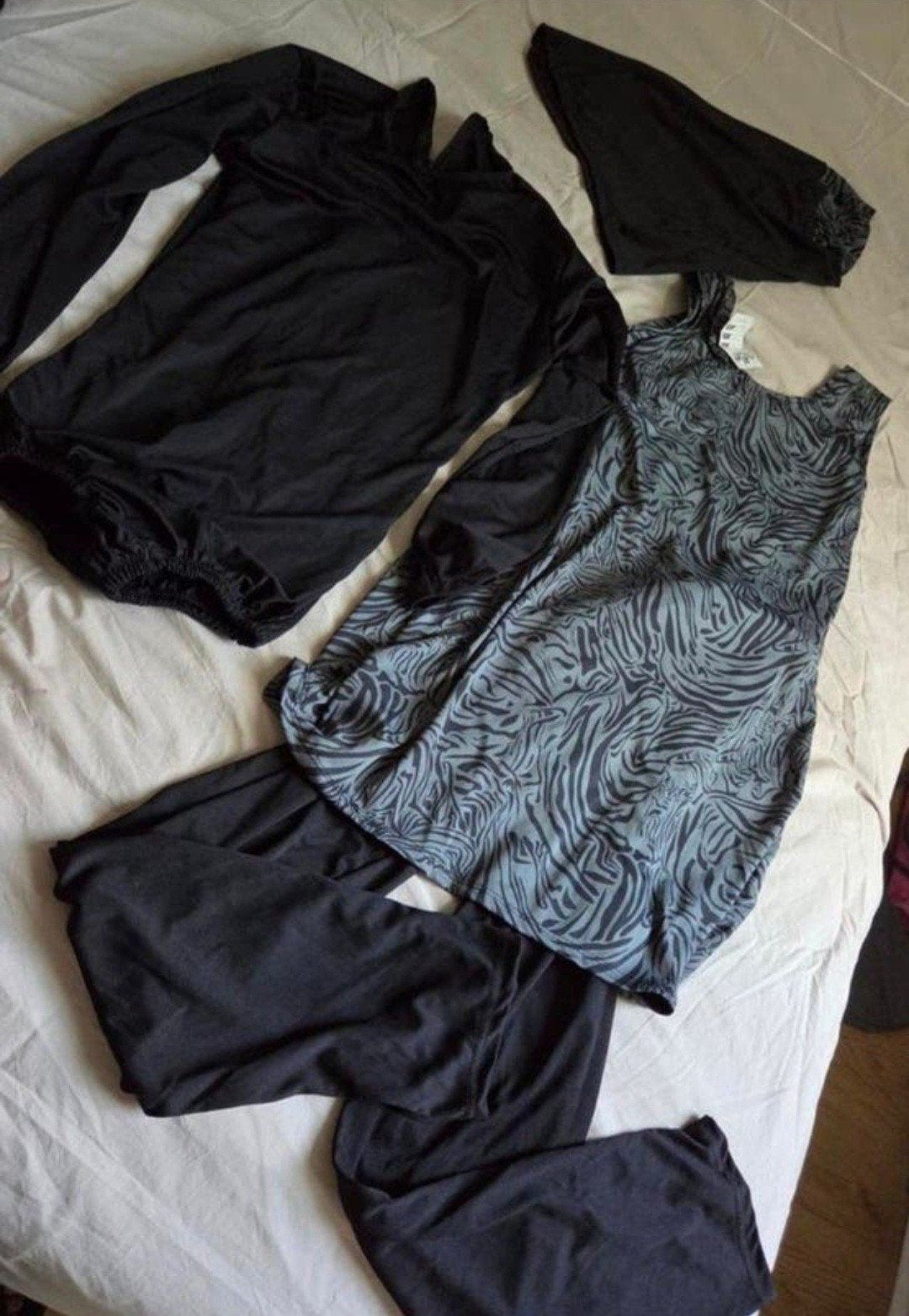 Zwart/grijs burkini met zebraprint en bijpassende top, Overige typen, Zwart, Nieuw, Ophalen of Verzenden