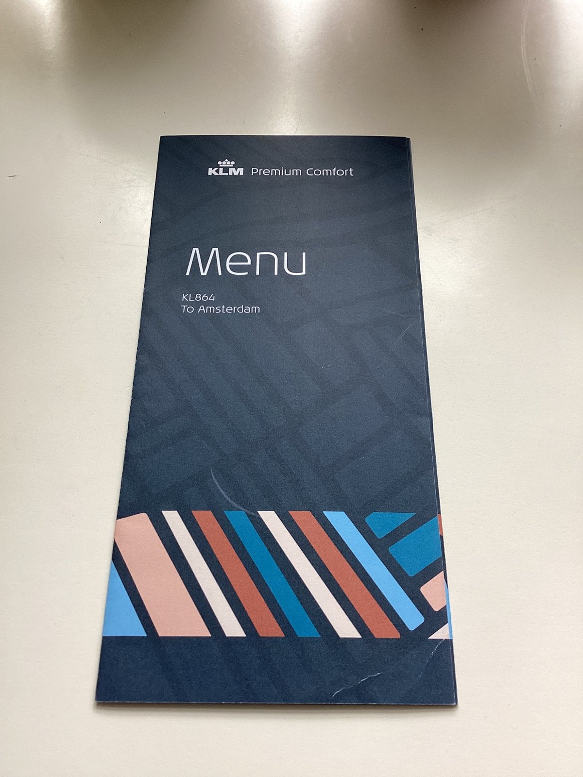 KLM Premium Comfort Menu KL864 Amsterdam, Ophalen of Verzenden, Zo goed als nieuw, Overige typen