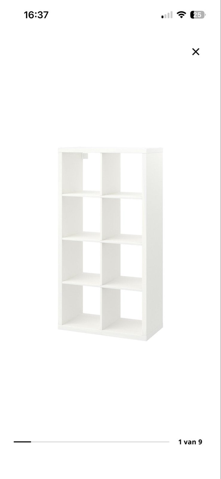 Gezocht: IKEA Kallax kast 2x4, Ophalen, Met plank(en), Gebruikt, 100 tot 150 cm