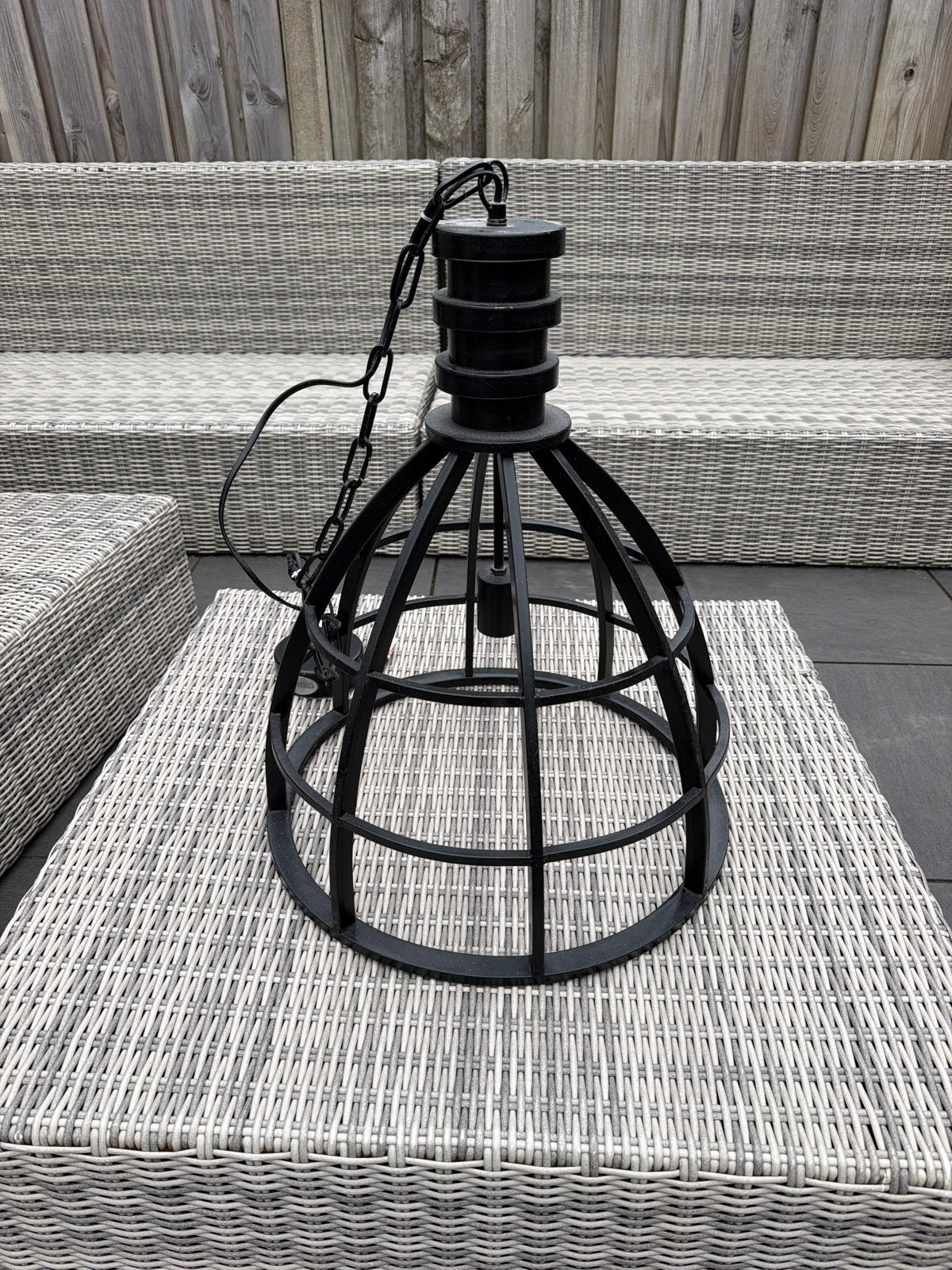Riverdale Hanglamp Zwart Metaal - Industriële Stijl, Ophalen of Verzenden, Gebruikt, Metaal, E27 (groot)