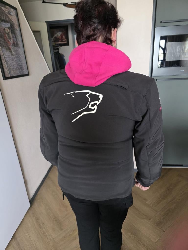 Bering dames motorjas - Zwart met roze accenten, Motoren, Kleding | Motorkleding, Jas | textiel, Ophalen of Verzenden, Bering