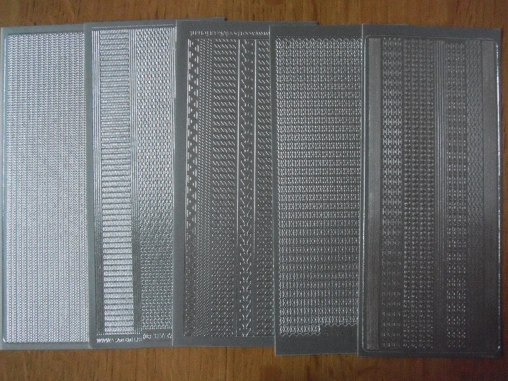 set van 5 stickervellen randen zilver, Ophalen of Verzenden, Nieuw, Overige thema's, Overige typen