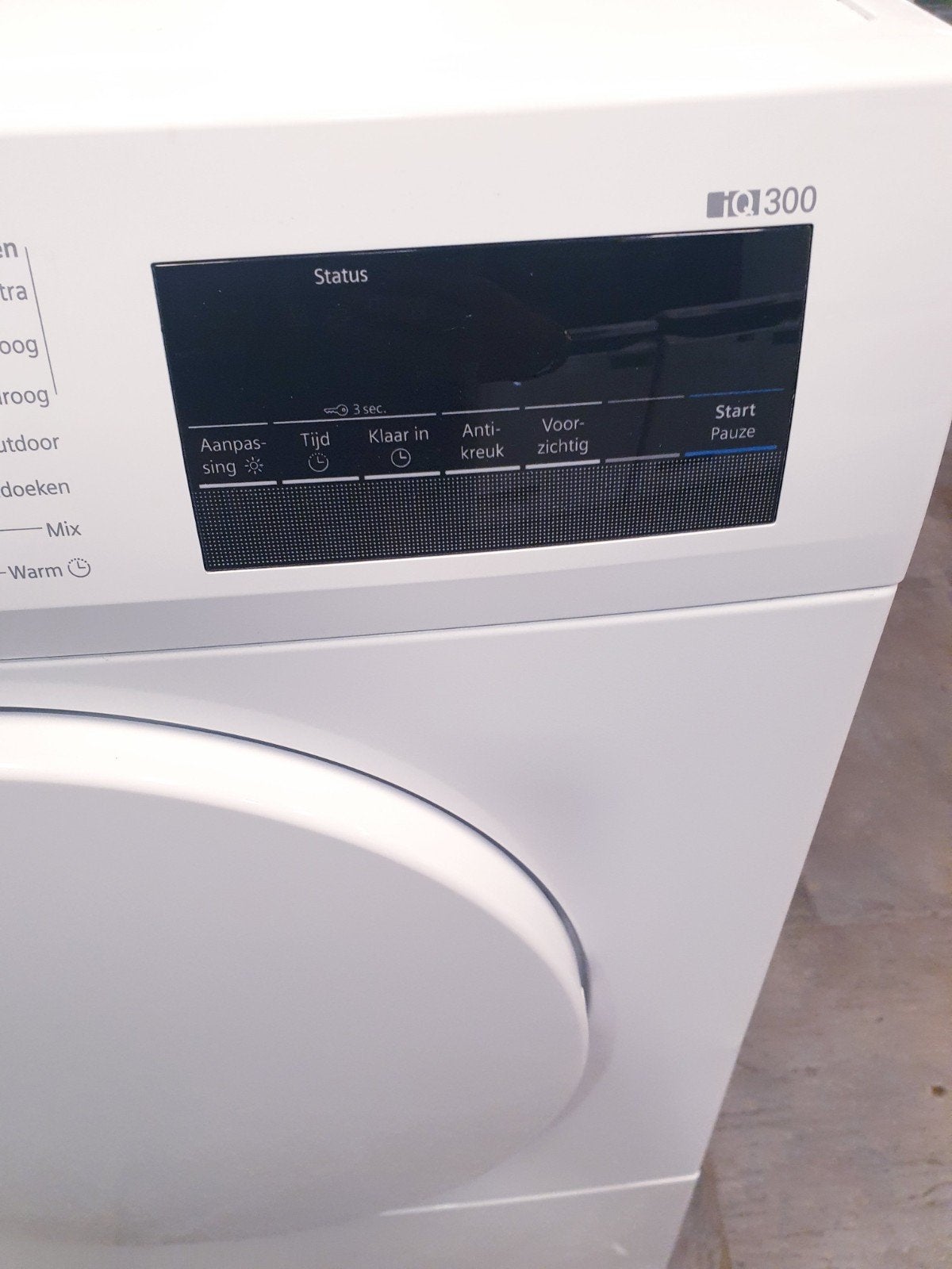 lucht afvoerdroger Siemens 7kgIQ300 1JAAR GARANTIE, 6 tot 8 kg, Luchtafvoer, Anti-kreukfase, Refurbished