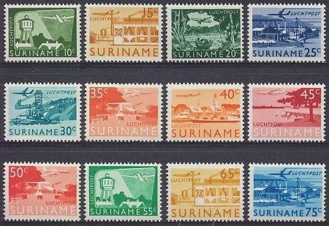 Suriname Luchtpost 35/46 ongebruikt Versch. Voorstell. 1965, Ophalen of Verzenden, Postfris