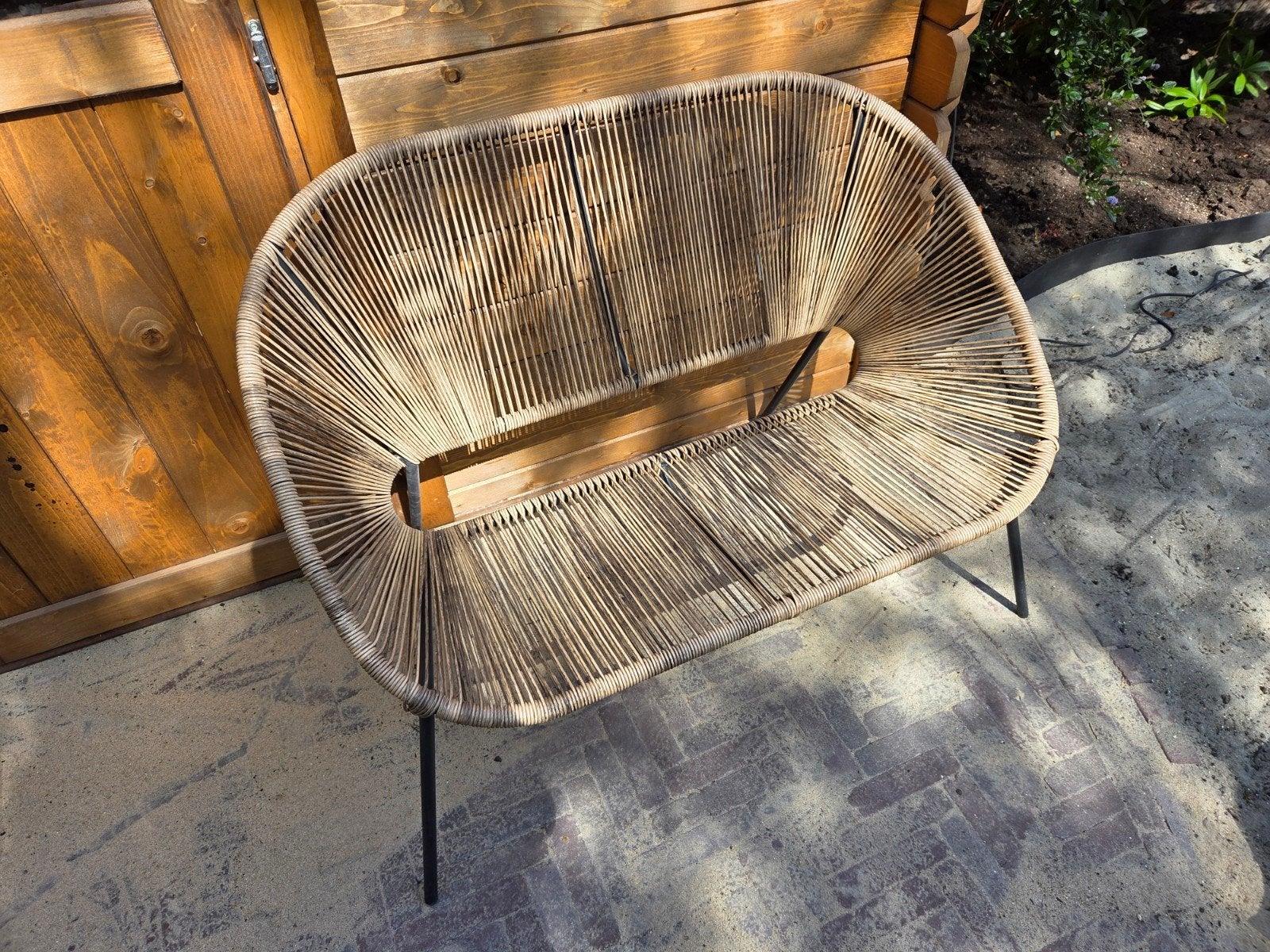 Rotan look bankje voor buiten, Ophalen, Overige kleuren, Modern, Rotan look, Zo goed als nieuw