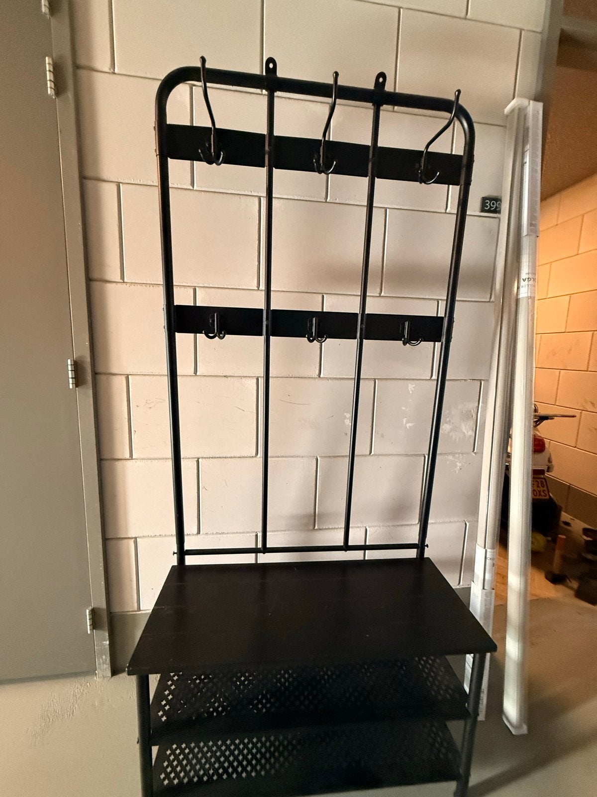 Ikea Pinnig kapstok met schoenenrek - beschadiging, Huis en Inrichting, Ophalen, Gebruikt, Metaal, Staande kapstok