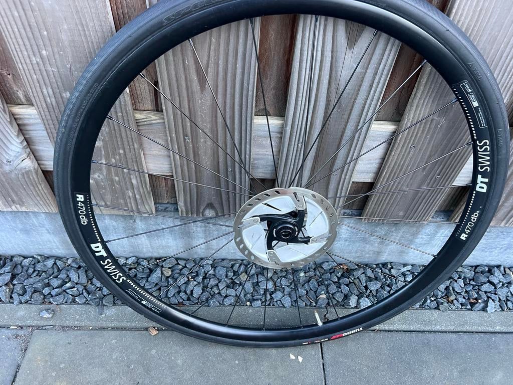 DT Swiss R470db Wielset met banden, Wiel, Ophalen of Verzenden, Zo goed als nieuw, Aluminium