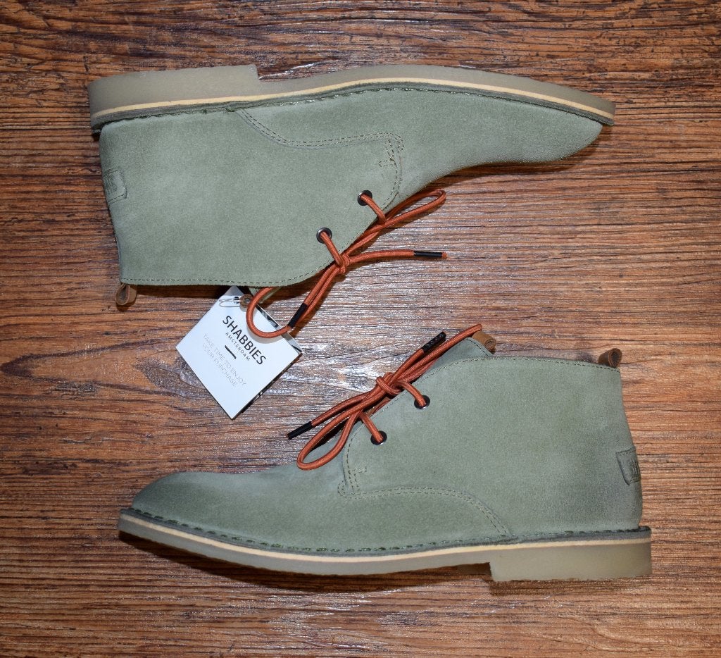 Shabbies - suede leren veterboots green - maat 37, Kleding | Dames, Shabbies Amsterdam, Overige typen, Nieuw, Ophalen of Verzenden