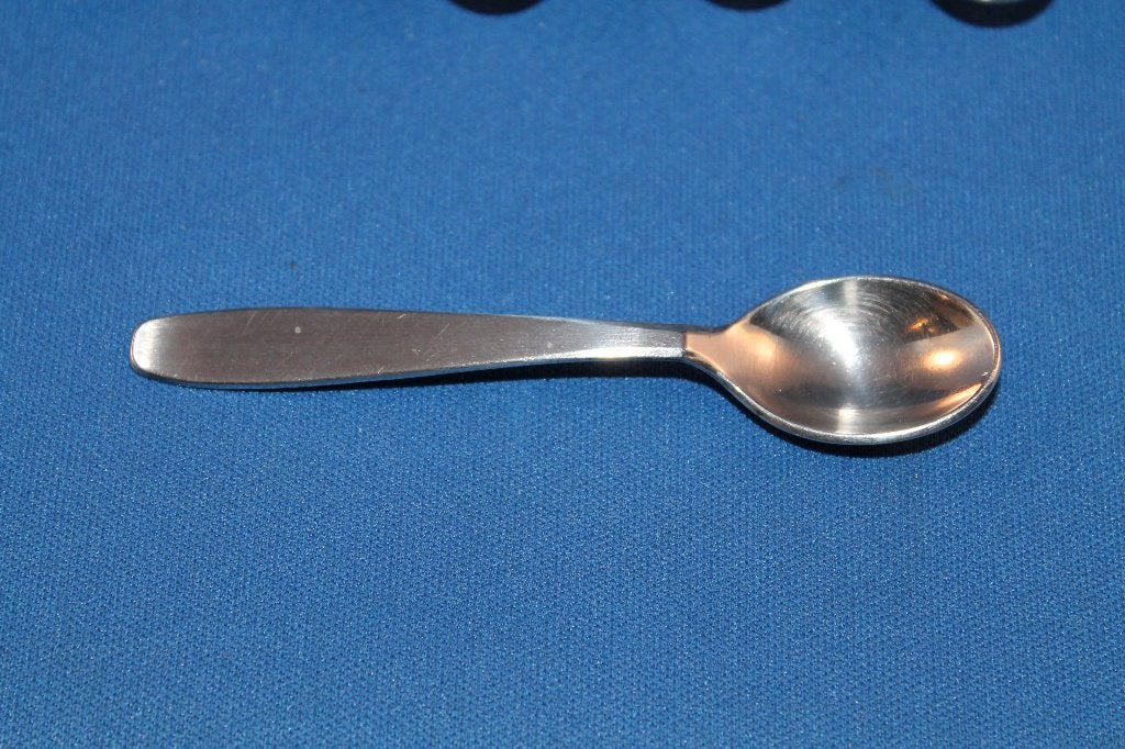 6 vintage kleine theelepeltjes verzilverd, gemerkt N 100. Z1, Antiek en Kunst, Antiek | Bestek, Ophalen of Verzenden