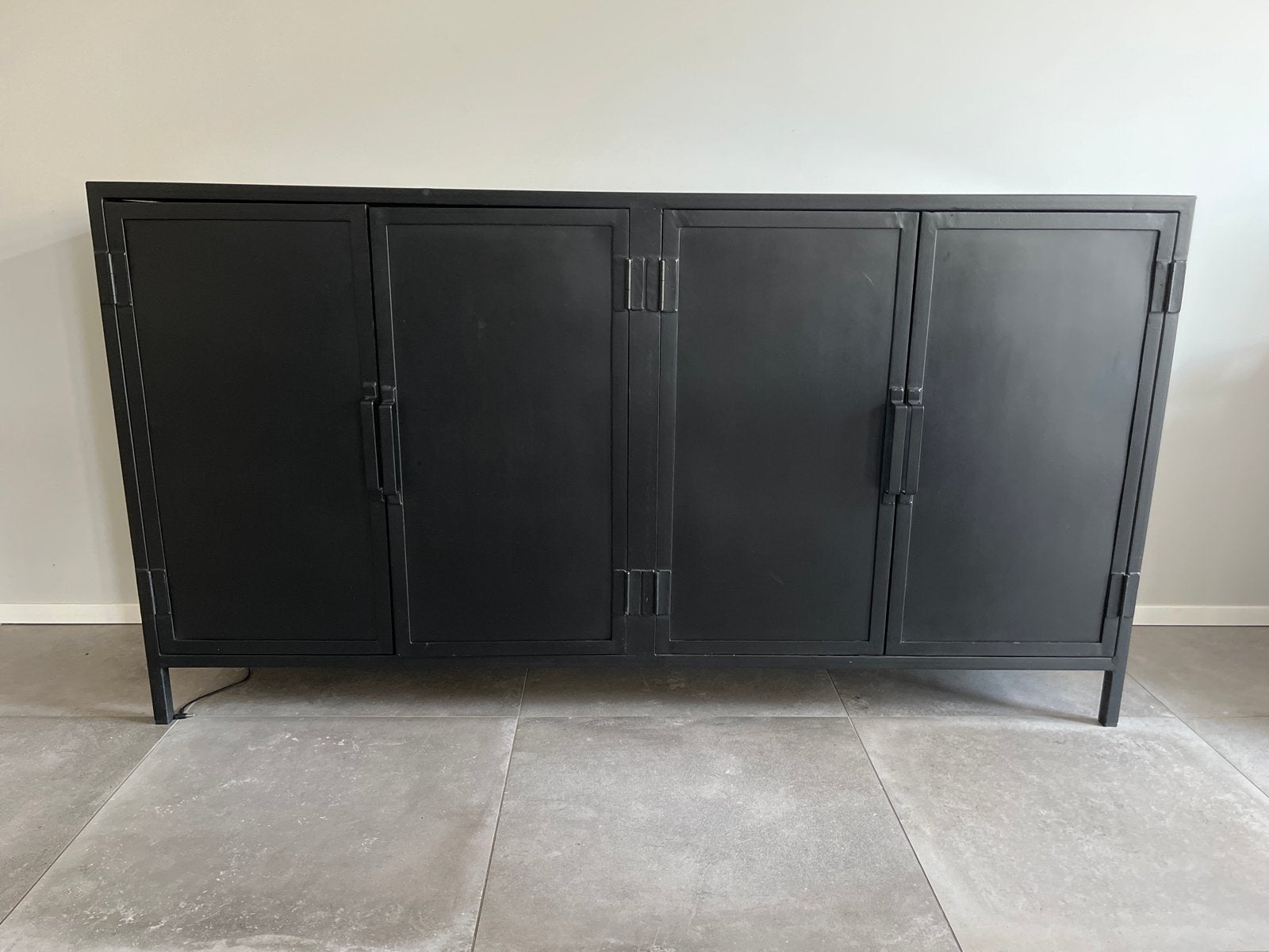 Zwart industrieel Dressoir 170 cm breed, Ophalen, Gebruikt, 150 tot 200 cm, Metaal
